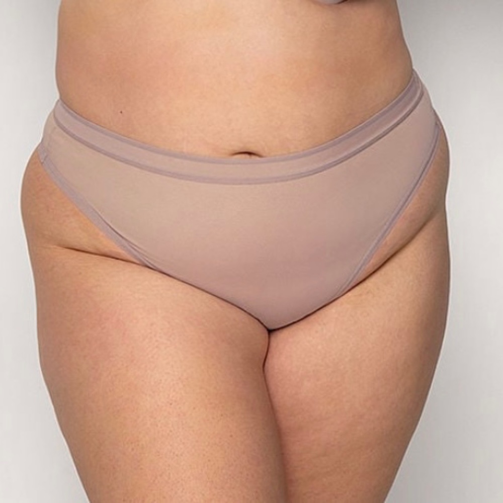 3-pack Victoria Secret Mesh Thong Panty: Bark/Black/Leopard. Ordered wrong size.